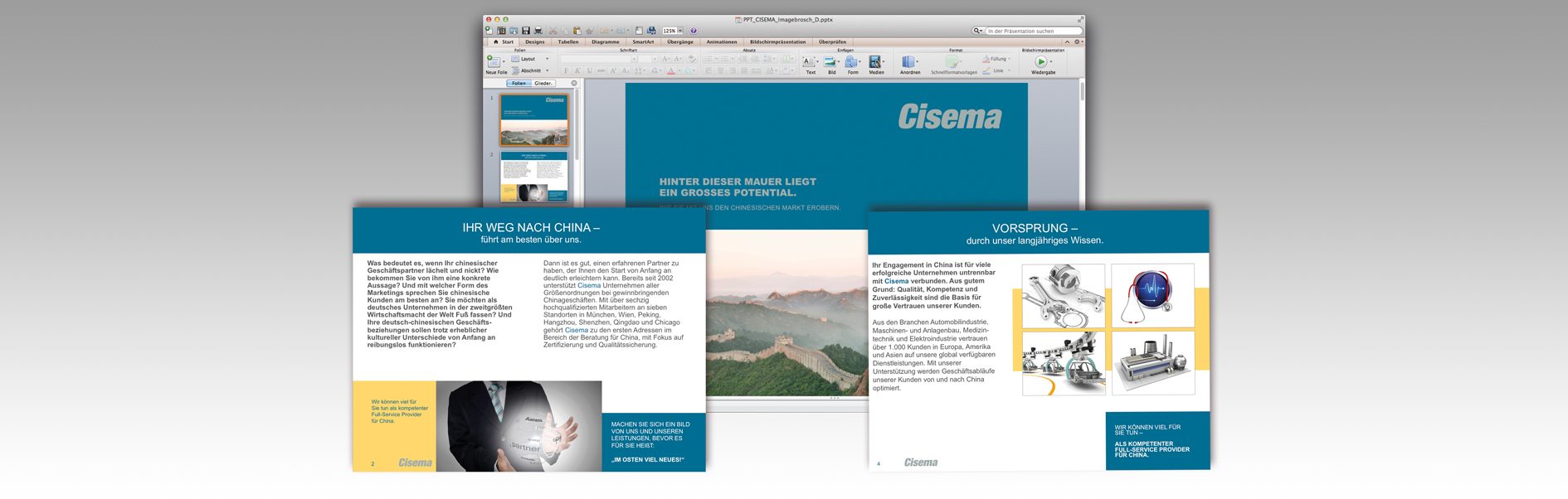 Ein kleiner Auszug aus der Cisema PowerPoint Präsentation.