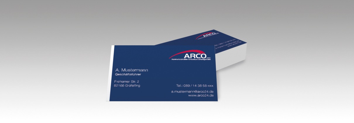 Neulayout für Visitenkarten ARCO
